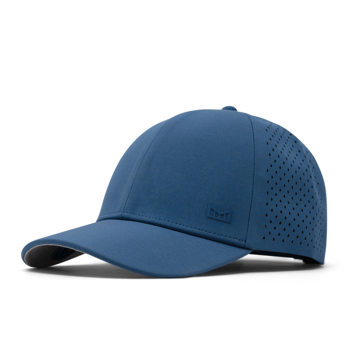 The front, angled view of melin's A-Game Hydrolite snapback hat in Steel Blue