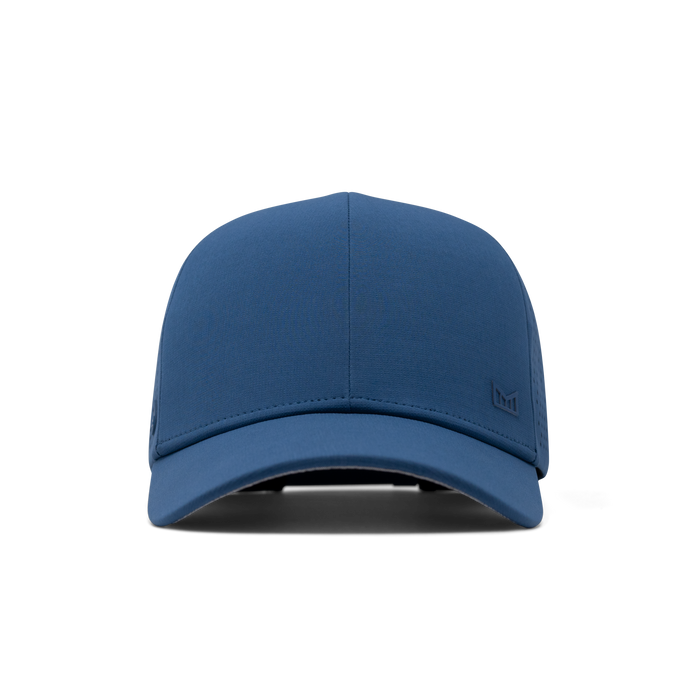 The front view of melin's A-Game Hydrolite snapback hat in Steel Blue