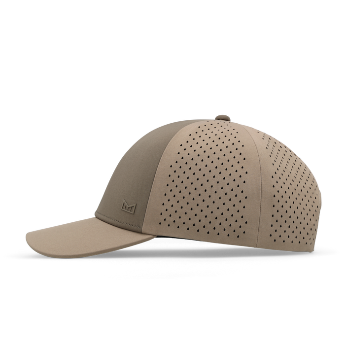 The side view of the melin Vintage Fit A-Game Hydrolite hat in teak