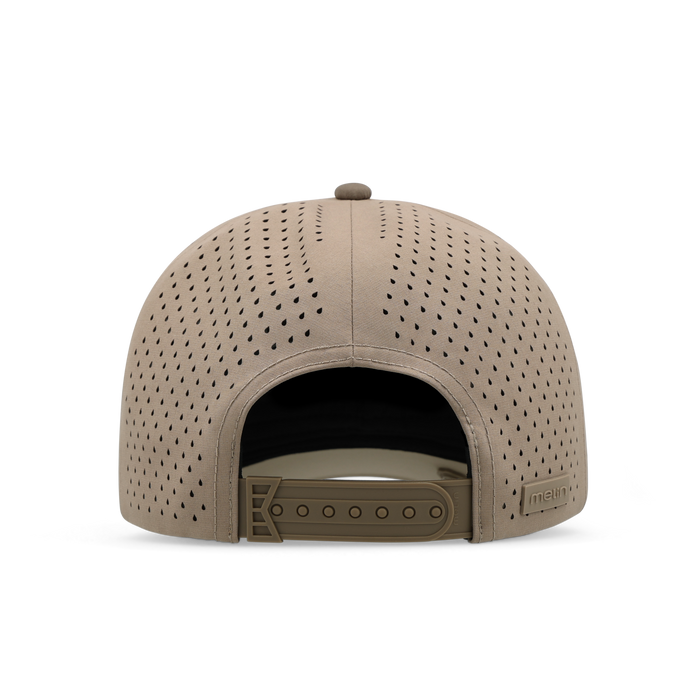 The back view of the melin Vintage Fit A-Game Hydrolite hat in teak