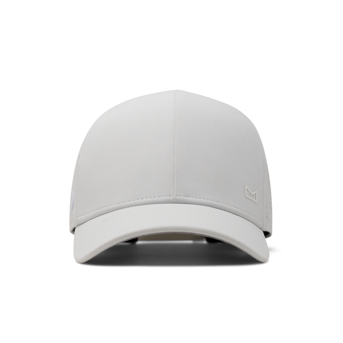 The front view of melin's A-Game Hydrolite snapback hat in White