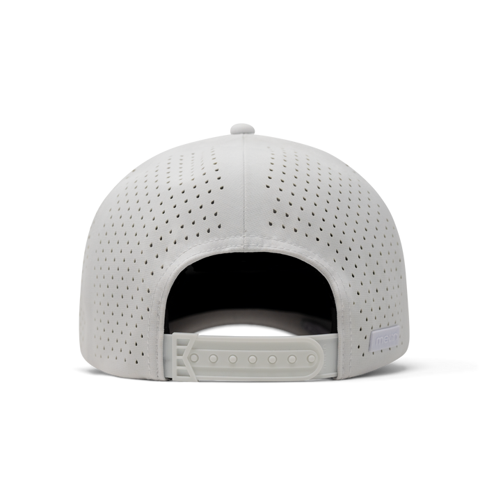 The back view of melin's A-Game Hydrolite snapback hat in White