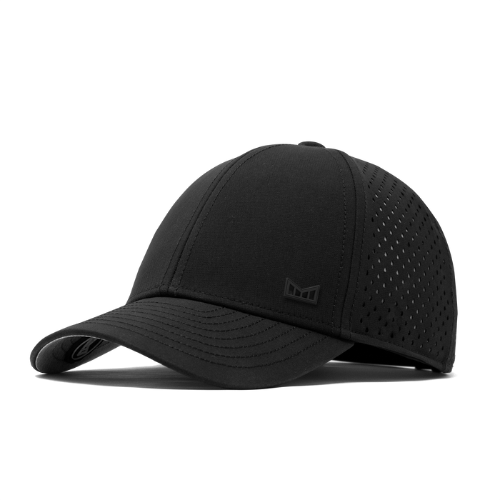 The front, angled view of the melin A-Game Icon Hydro  Vintage Fit in  Black