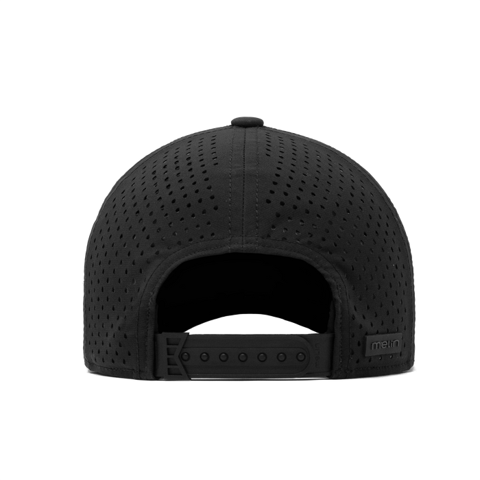 The back view of the melin A-Game Icon Hydro  Vintage Fit in  Black