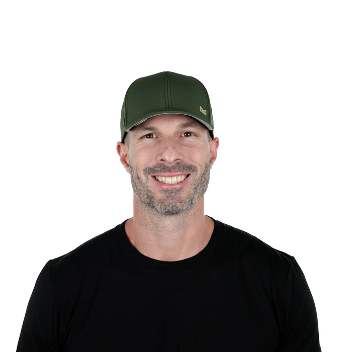 The model-image of the Melin Vintage Fit A-Game Icon Hydro hat in Canopy / Khaki
