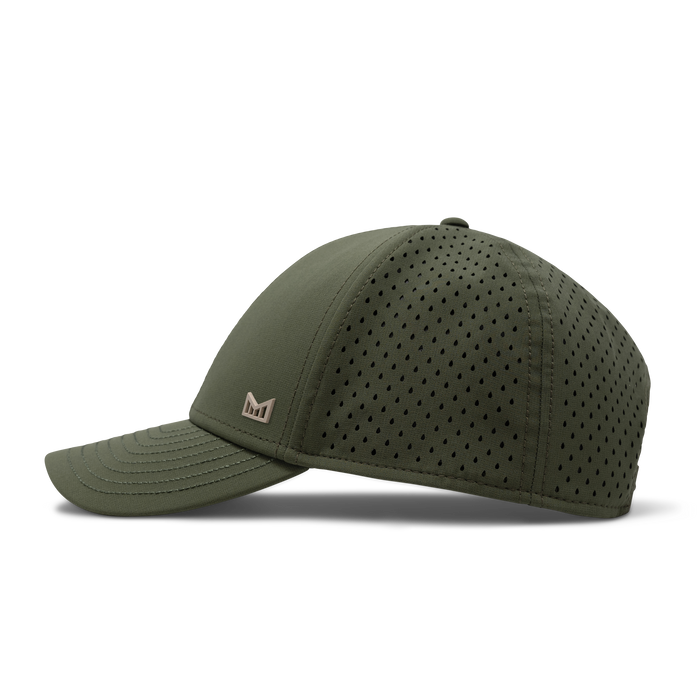 The side view of the melin A-Game Icon Hydro  Vintage Fit in  Canopy / Khaki