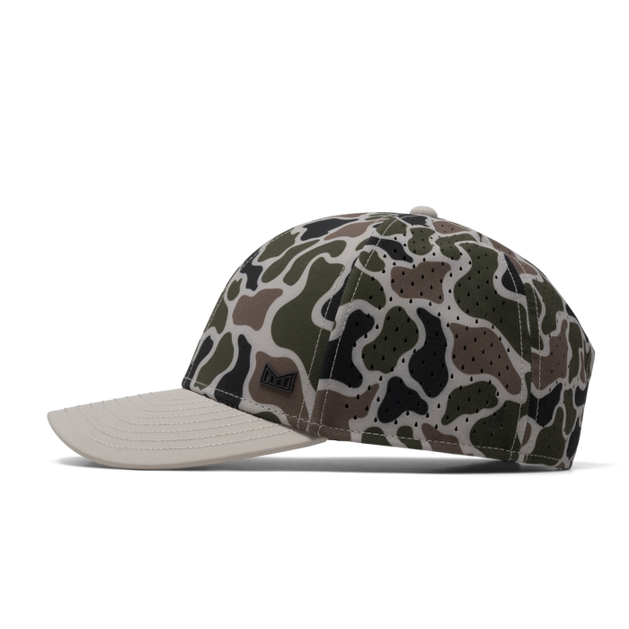 The side view of the melin A-Game Icon Hydro  Vintage Fit in  Duck Camo