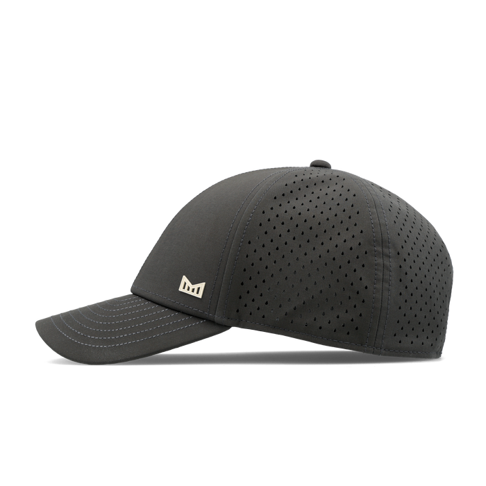 The side view of the melin Vintage Fit A-Game Icon Hydro hat in faded black
