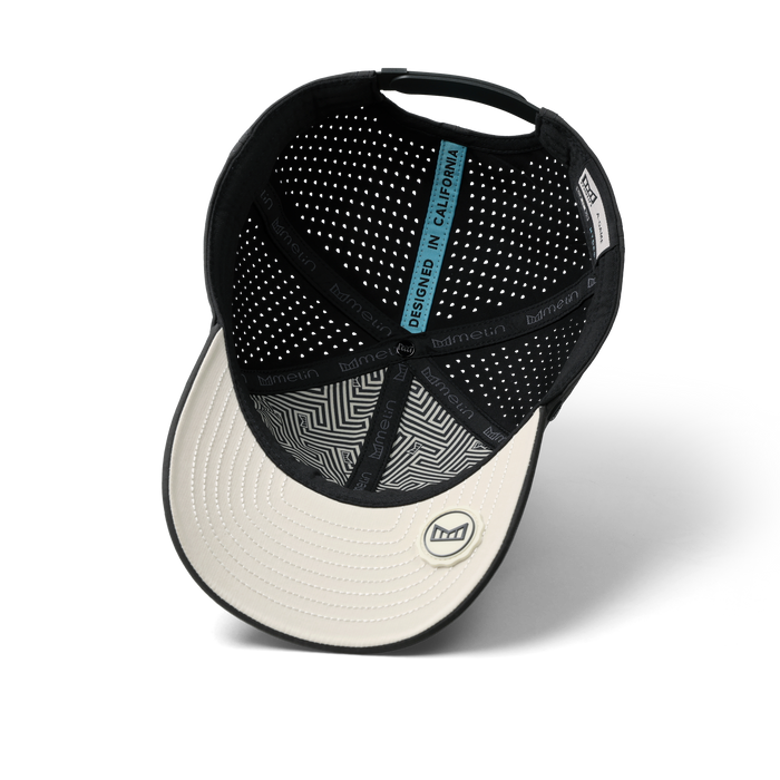 The inside view of the melin Vintage Fit A-Game Icon Hydro hat in faded black