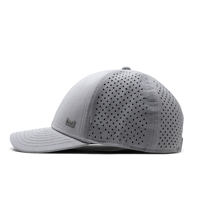 The side view of the melin A-Game Icon Hydro  Vintage Fit in  Heather Grey