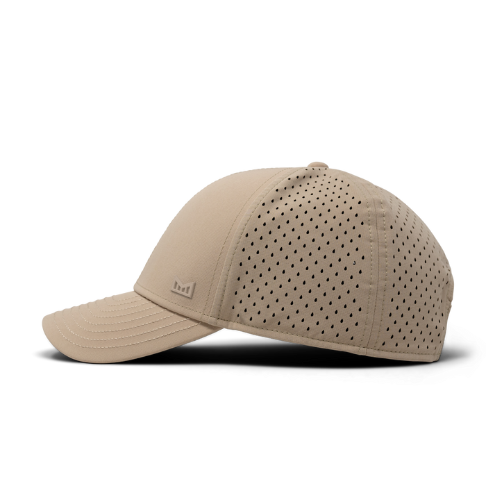 The side view of the melin A-Game Icon Hydro  Vintage Fit in  Khaki