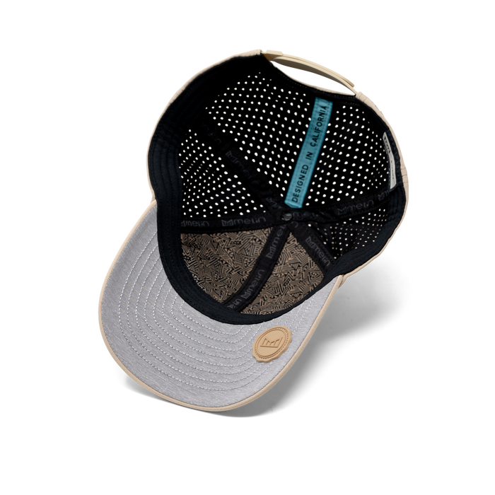 The inside view of the melin A-Game Icon Hydro  Vintage Fit in  Khaki