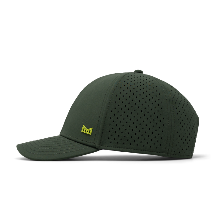 The side view of the melin Vintage Fit A-Game Icon Hydro in Kombu Green