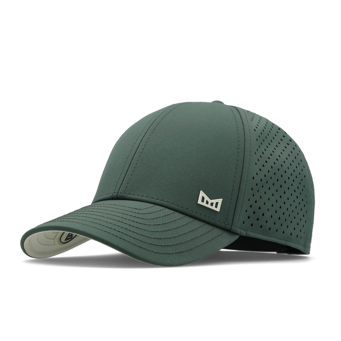 The angled view of the melin Vintage Fit A-Game Icon Hydro hat in misty trails