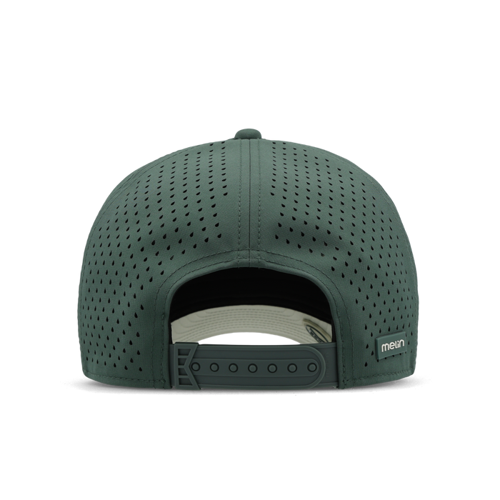 The back view of the melin Vintage Fit A-Game Icon Hydro hat in misty trails