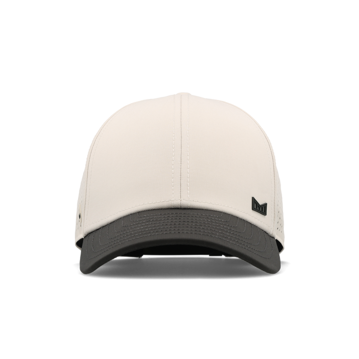 The front view of the melin A-Game Icon Hydro Vintage Fit in Moonbeam / Pirate Black