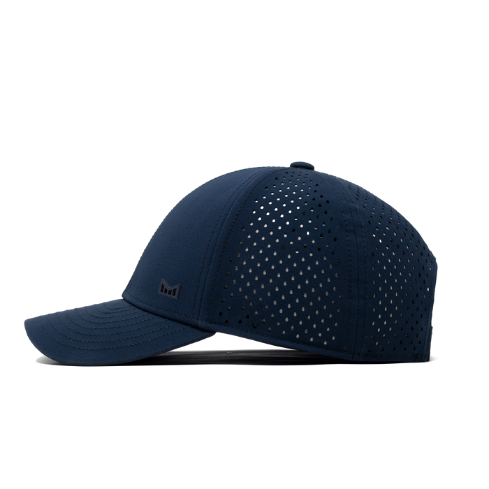 The side view of the melin A-Game Icon Hydro  Vintage Fit in  Navy