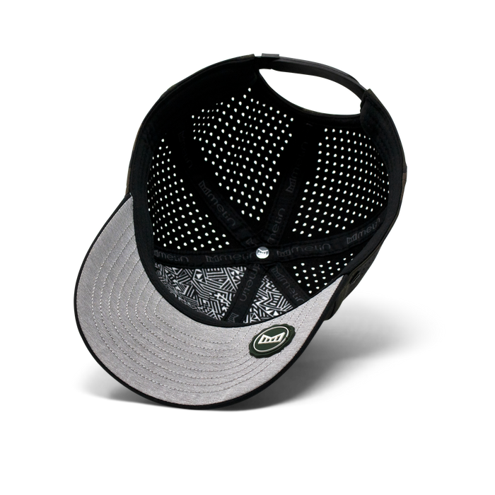 The inside view of the melin A-Game Icon Hydro  Vintage Fit in  Olive Camo