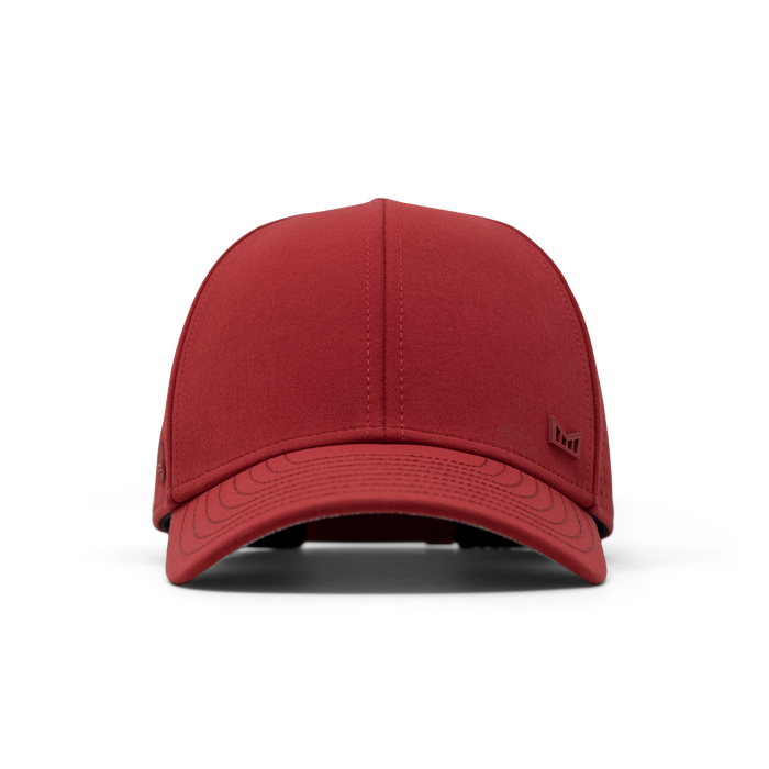 The front view of the melin A-Game Icon Hydro  Vintage Fit in  Red