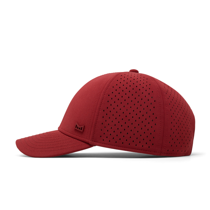 The side view of the melin A-Game Icon Hydro  Vintage Fit in  Red