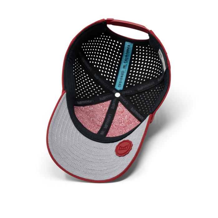The inside view of the melin A-Game Icon Hydro  Vintage Fit in  Red