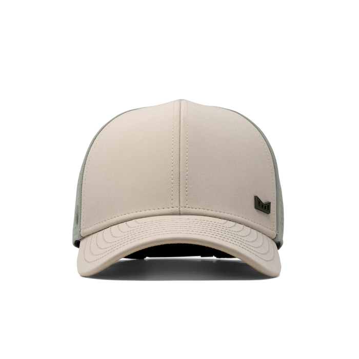 The front view of the melin A-Game Icon Hydro Vintage Fit in Sandshell