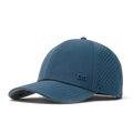 The front, angled view of the melin A-Game Icon Hydro  Vintage Fit in  Steel Blue