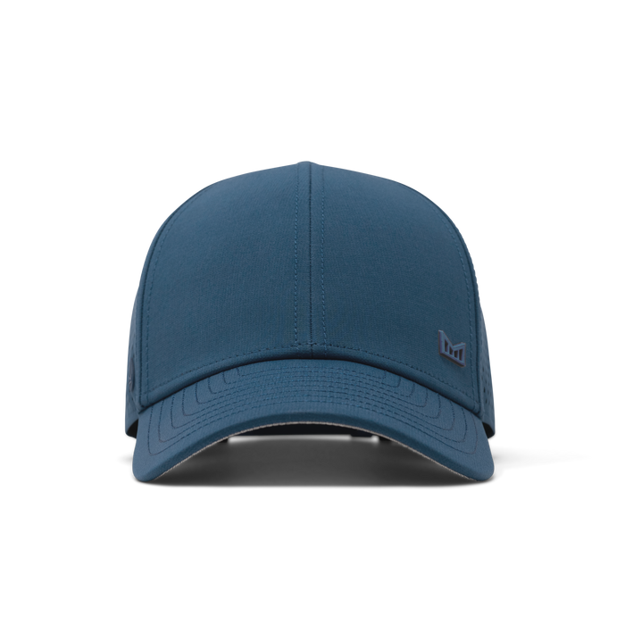 The front view of the melin A-Game Icon Hydro  Vintage Fit in  Steel Blue