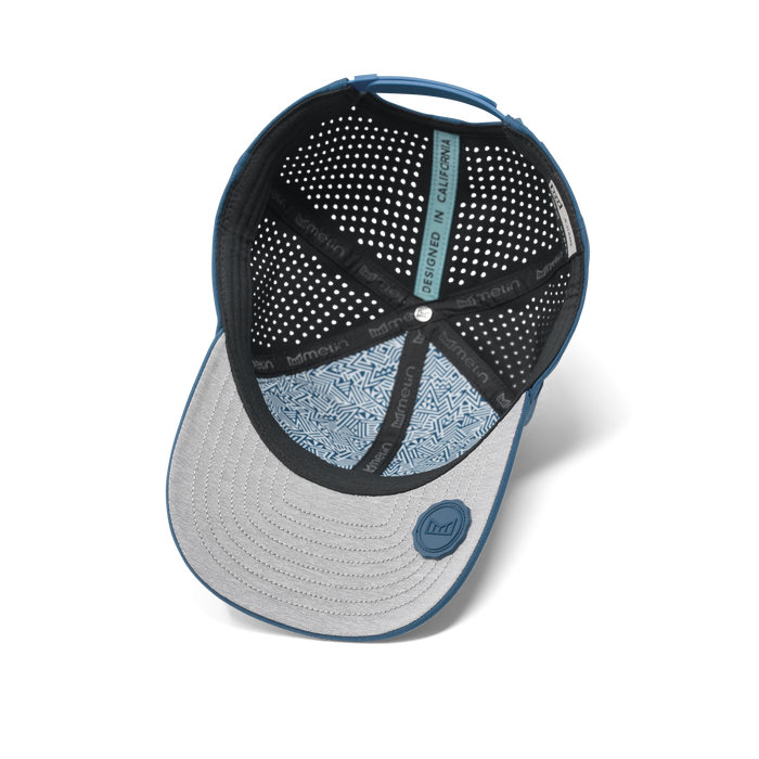 The inside view of the melin A-Game Icon Hydro  Vintage Fit in  Steel Blue