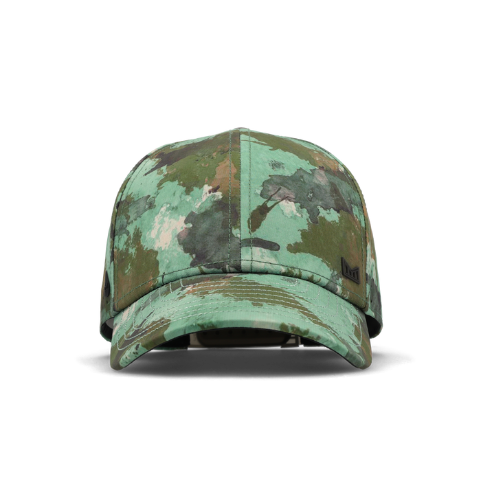 The frontal view of the melin Vintage Fit A-Game Icon Hydro hat in watercolor camo