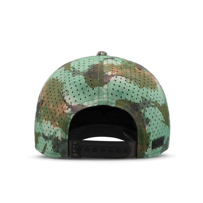 The back view of the melin Vintage Fit A-Game Icon Hydro hat in watercolor camo