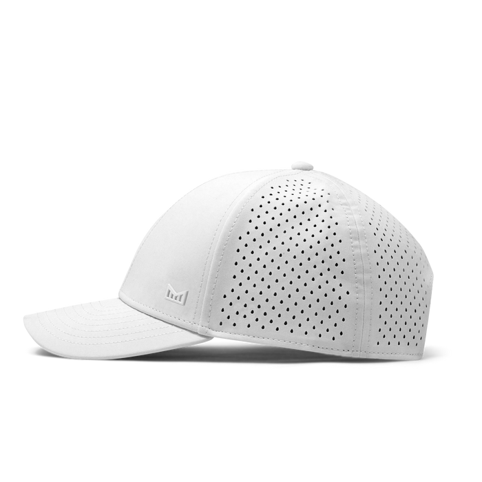 The side view of the melin A-Game Icon Hydro  Vintage Fit in  White