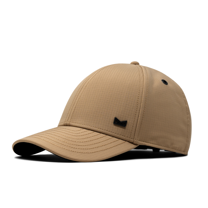 The front, angled view of the melin A-Game Icon Thermal  Vintage Fit in Khaki