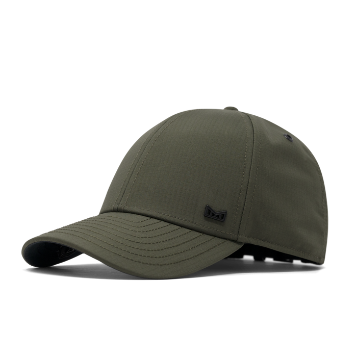 The front, angled view of the melin A-Game Icon Thermal  Vintage Fit in Military