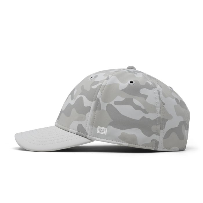 The side view of the melin A-Game Infinite Thermal  Vintage Fit in Snow Camo