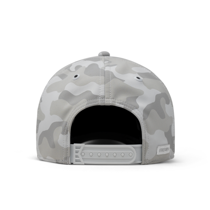 The back view of the melin A-Game Infinite Thermal  Vintage Fit in Snow Camo