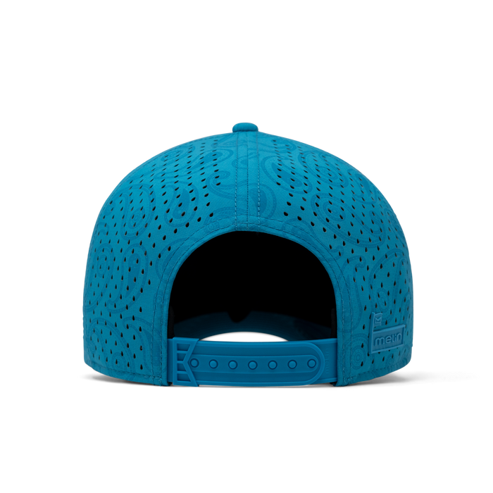 The back view of the melin Vintage Fit A-Game Links Hydro  in  Electric Blue