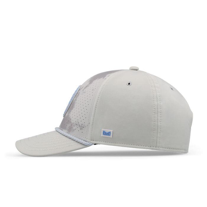 The side view of the melin A-Game Links Hydro  Vintage Fit in  Sky / Light Grey