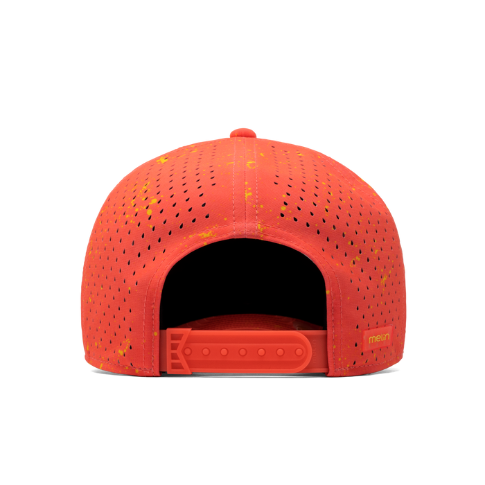 The back view of the melin A-Game Neon Hydro Vintage Fit in Infrared
