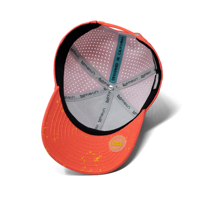 The inside view of the melin A-Game Neon Hydro Vintage Fit in Infrared