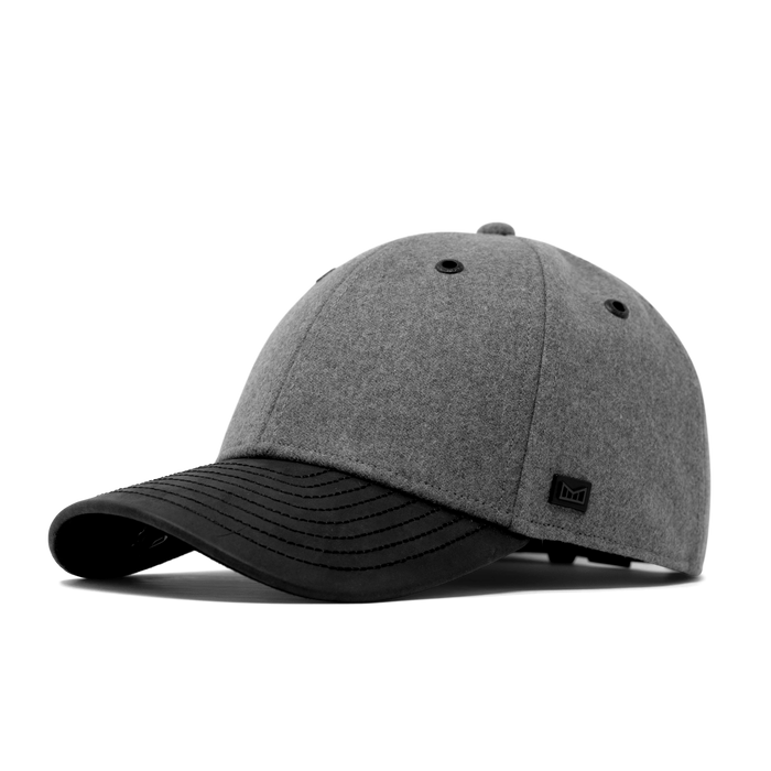 The front, angled view of the melin A-Game Scout Thermal  Vintage Fit in Heather Grey / Black