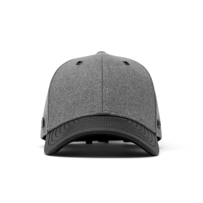The front view of the melin A-Game Scout Thermal  Vintage Fit in Heather Grey / Black