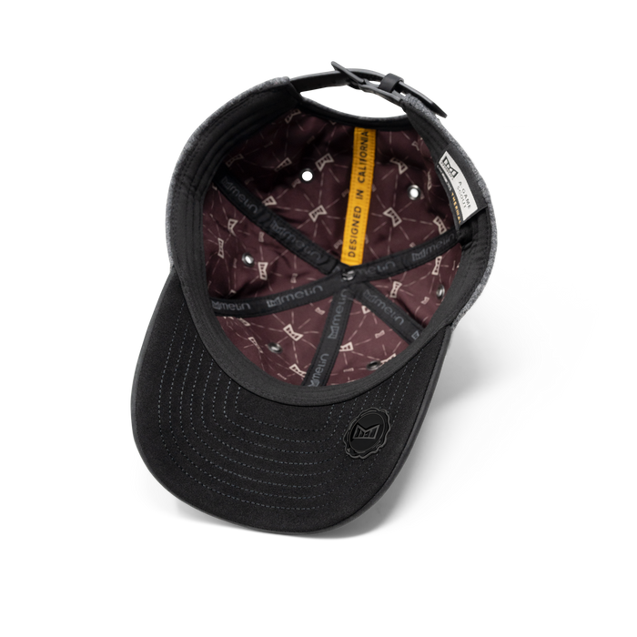 The inside view of the melin A-Game Scout Thermal  Vintage Fit in Heather Grey / Black