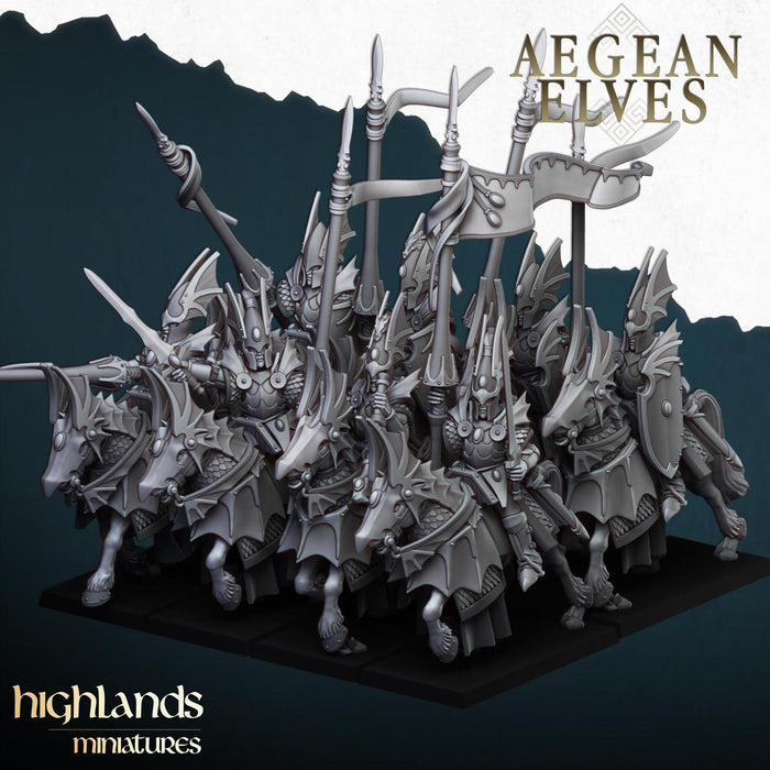 Aegean Elves Dragon Knights - Highlands Miniatures