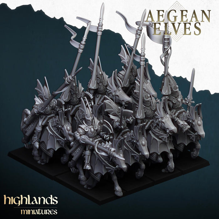 Aegean Elves Dragon Knights - Highlands Miniatures