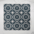 Sample of Airlie Dark Blue Matt Cushioned Edge Porcelain Tile 200x200mm - The Blue Space