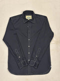 AK/PR/LOT2/SHRT067 Handpainted A Octopus Card on Back and white contrast stiching - BLACK