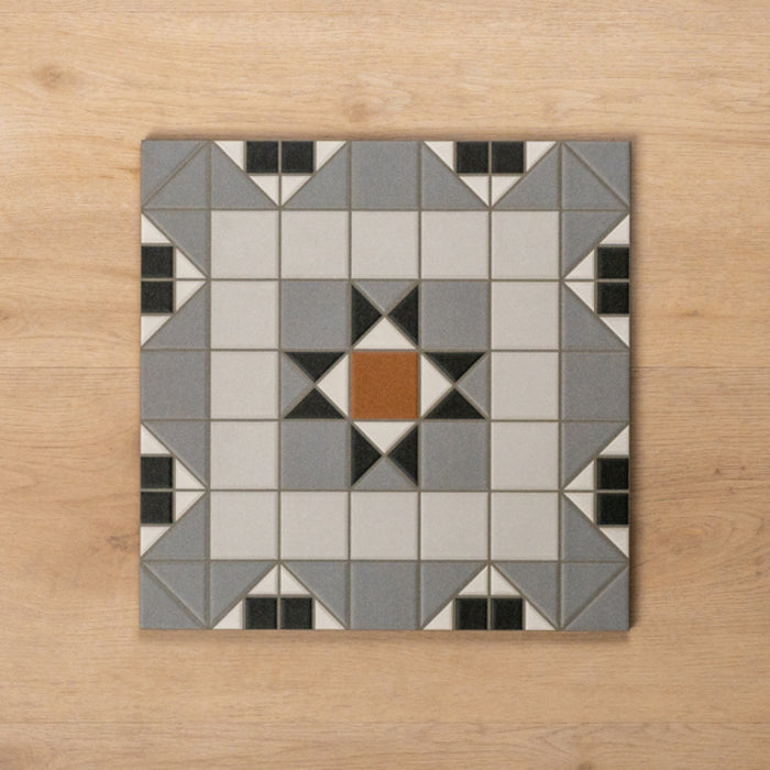 SIngle Alicante Derby Matt Cushioned Edge Porcelain Tile 316x316mm 3FEDKEM - The Blue Space