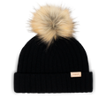 The front image of the All Day Pom Beanie in Black