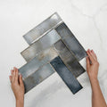 Anthracite Grey Leon Spanish Subway Tile Gloss 69 x 240mm Ceramic  - The Blue Space